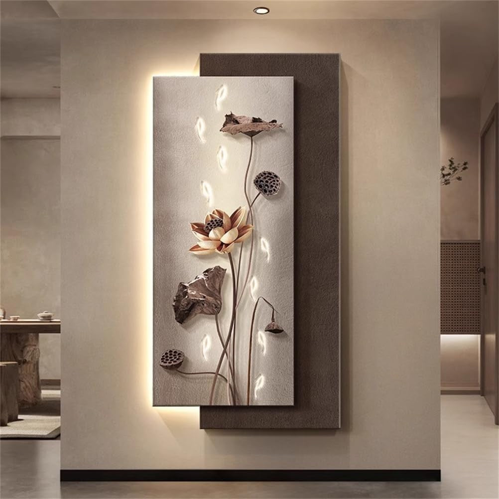 3D LED Wall Art Zen Feng Shui Decor 70x140cm Large A