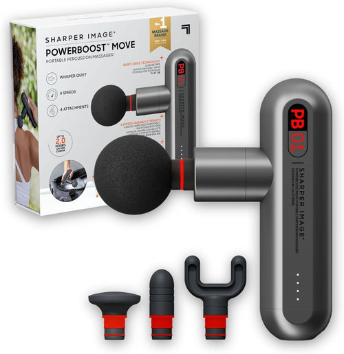 Compact Deep Tissue Massage Gun Portable Muscle Relaxer 4 Heads 4 Speeds