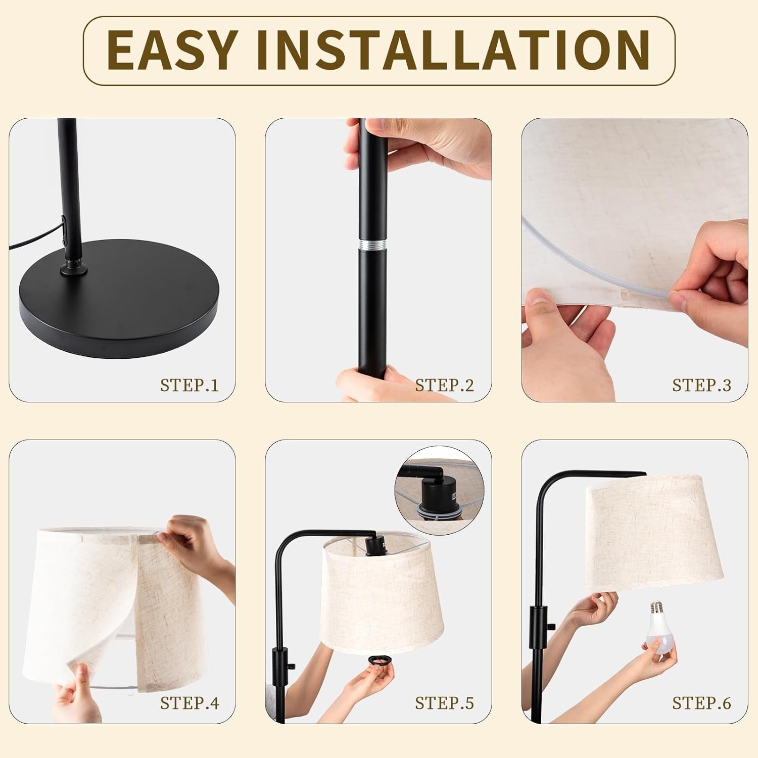 Floor Lamp with Remote App Dimmable Tall Standing Light Memory Function