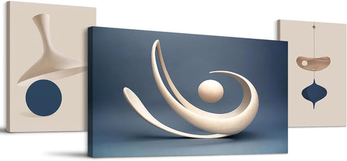 Abstract Canvas Wall Art Blue Modern Framed Prints Living Room Home Decor
