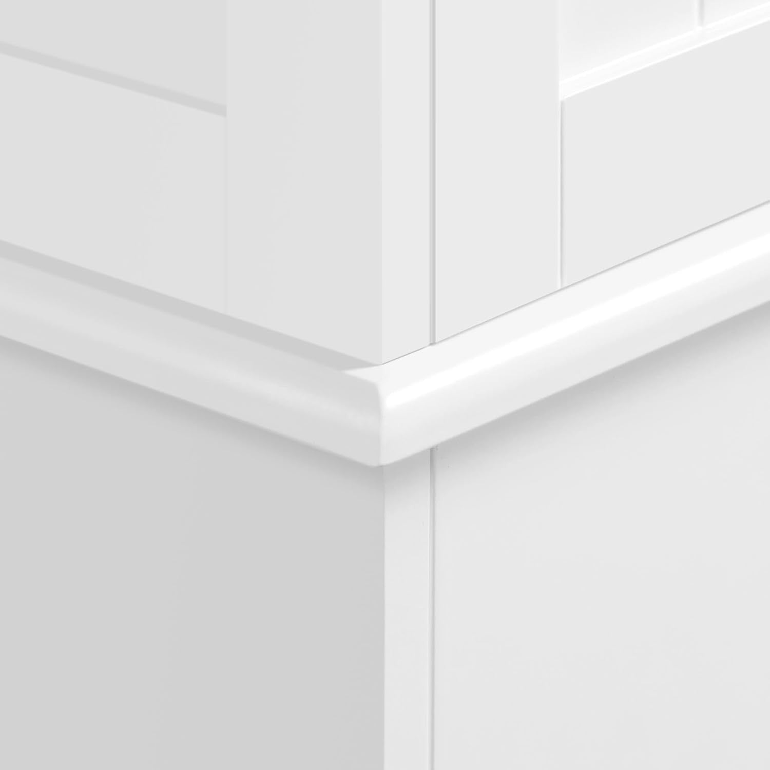 Tall Bathroom Laundry Cabinet with Hamper Drawer Storage Unit White