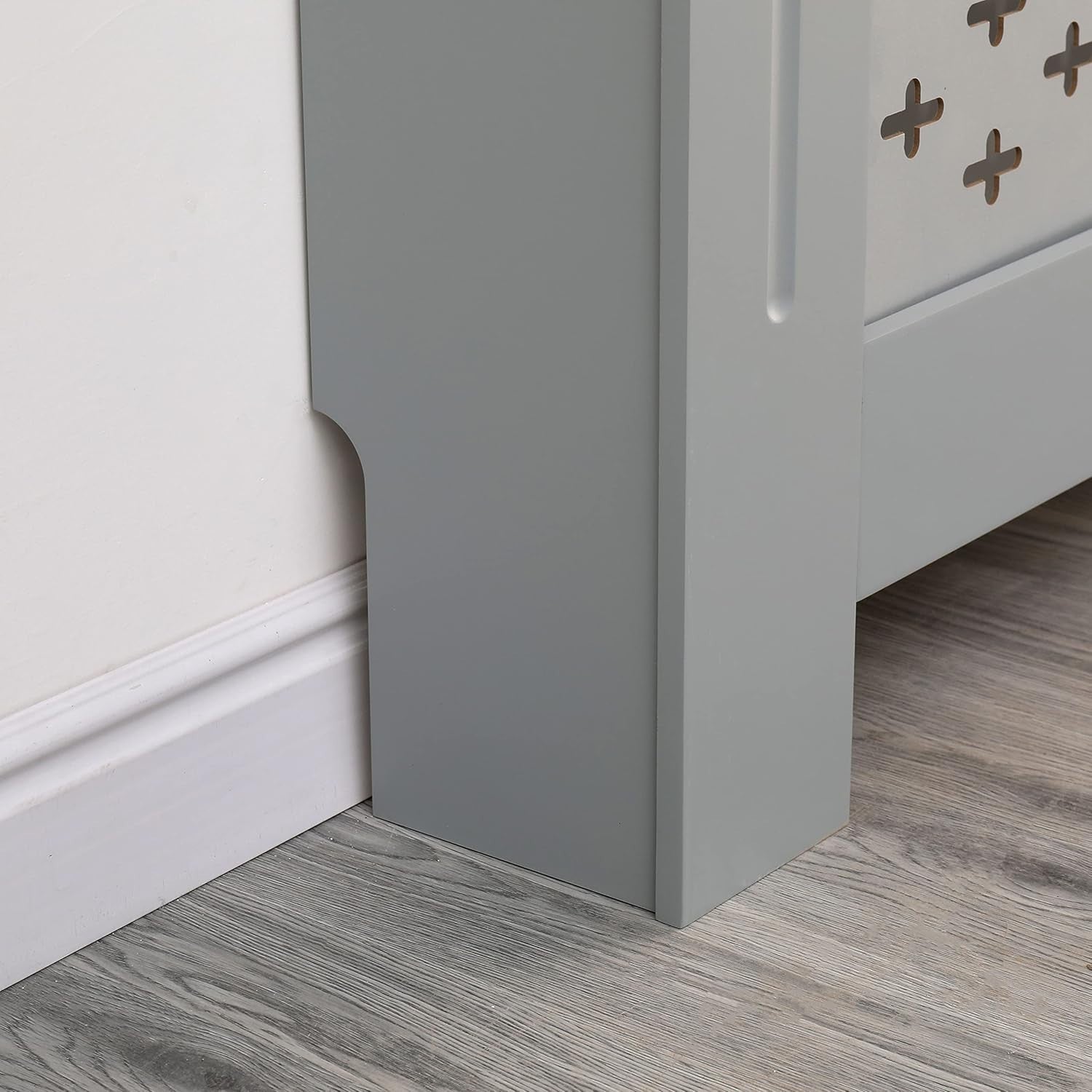 Medium Grey Radiator Cover MDF Wood Satin Finish Decorative Cabinet