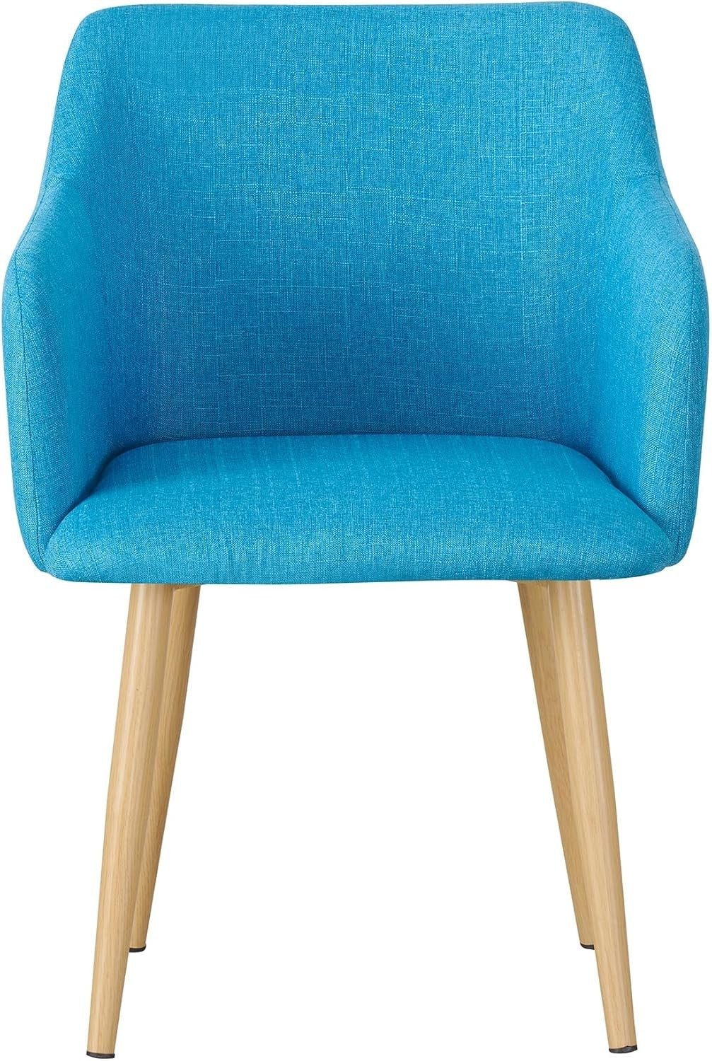 Blue Fabric Tub Chair Wing Back Armchair, Compact Bedroom Vanity Seat