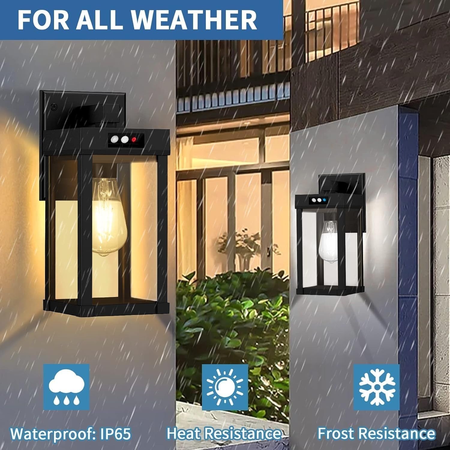 COLBOR Solar Wall Lights 2 Pack Motion Sensor Outdoor Security Lamp IP65