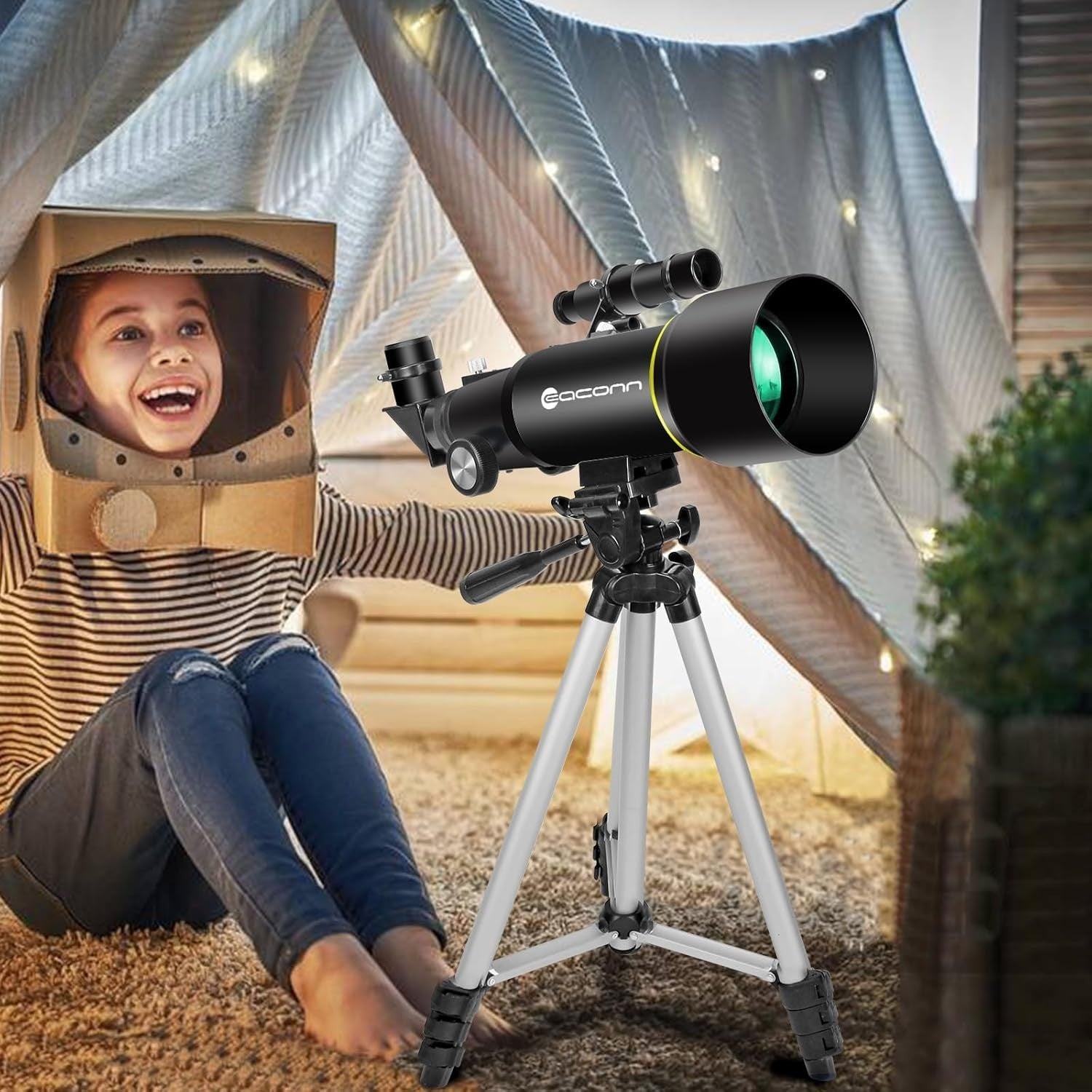 70mm Refractor Telescope for Beginners, Portable AZ Mount with Tripod