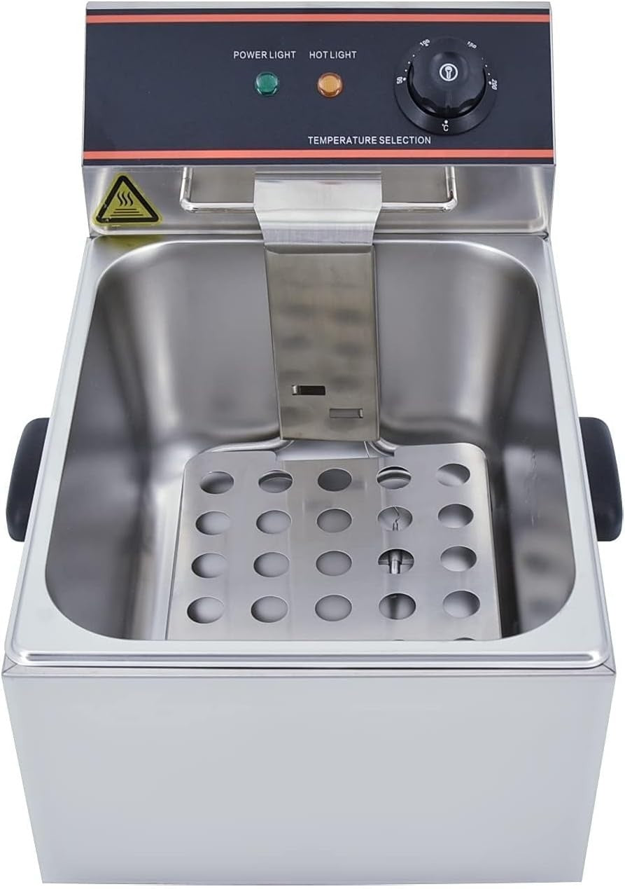 6L Stainless Steel Chip Fryer 3000W Commercial Countertop