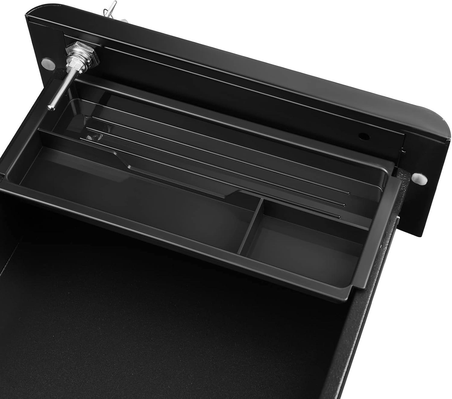Black Mobile File Cabinet 46x30x59cm Lockable 3 Drawer Steel
