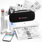 Portable A4 Thermal Printer Bluetooth Inkless 4 Rolls White