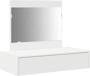 White Modern Dressing Table Vanity Makeup Desk w/ Drawer Mirror Storage 83 x 40