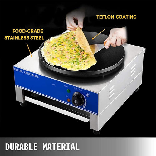 400mm Electric Crepe Maker 2800W Stainless Steel Non-Stick Griddle