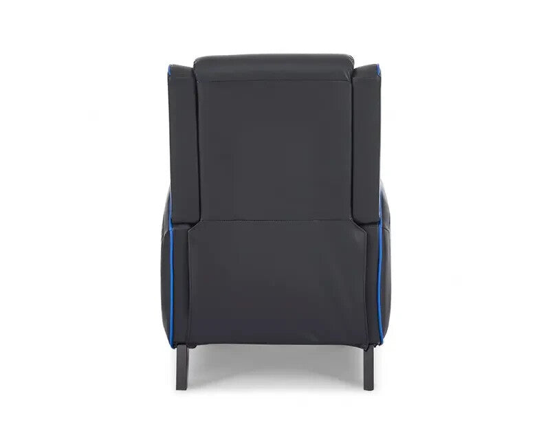 Reclining Gaming Chair Faux Leather Armchair with Footrest Black Blue