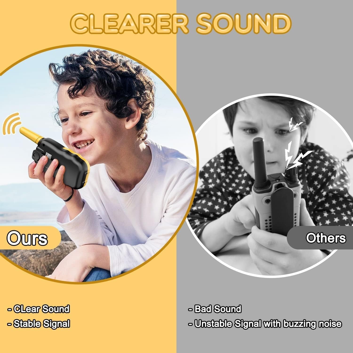 Kids Walkie Talkies 2 Pack 8 Channel 3 Mile VOX LED Flashlight Radio