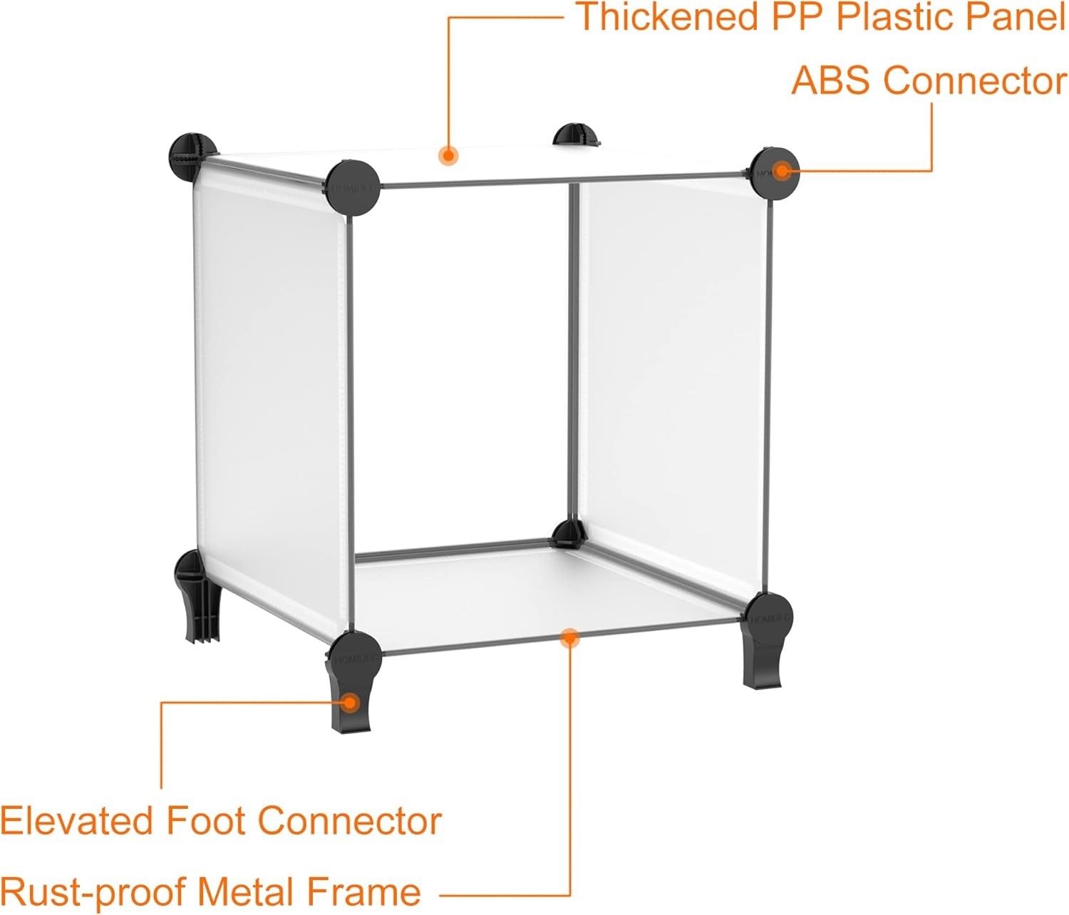 6-Cube Transparent Storage Shelf – Durable DIY Organizer for Books & Toys