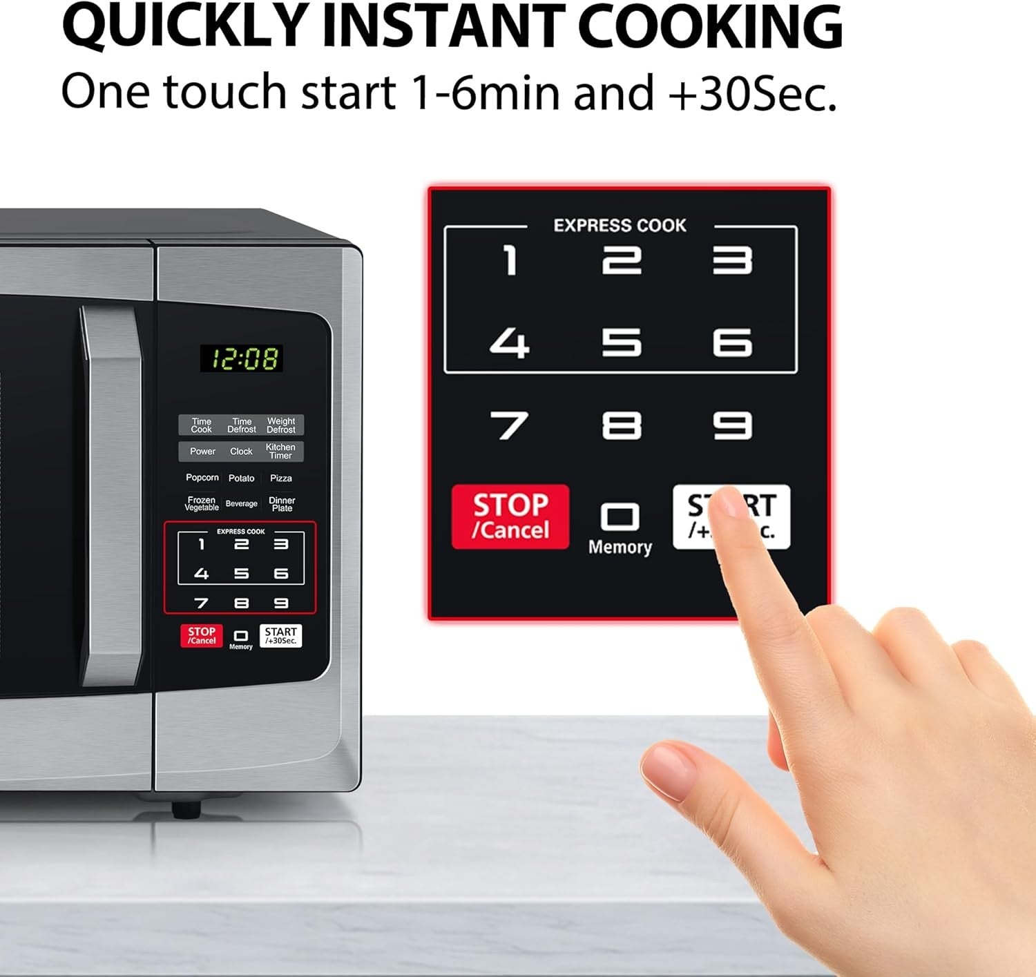 Stainless Steel 23L 800W Digital Microwave Auto Cook