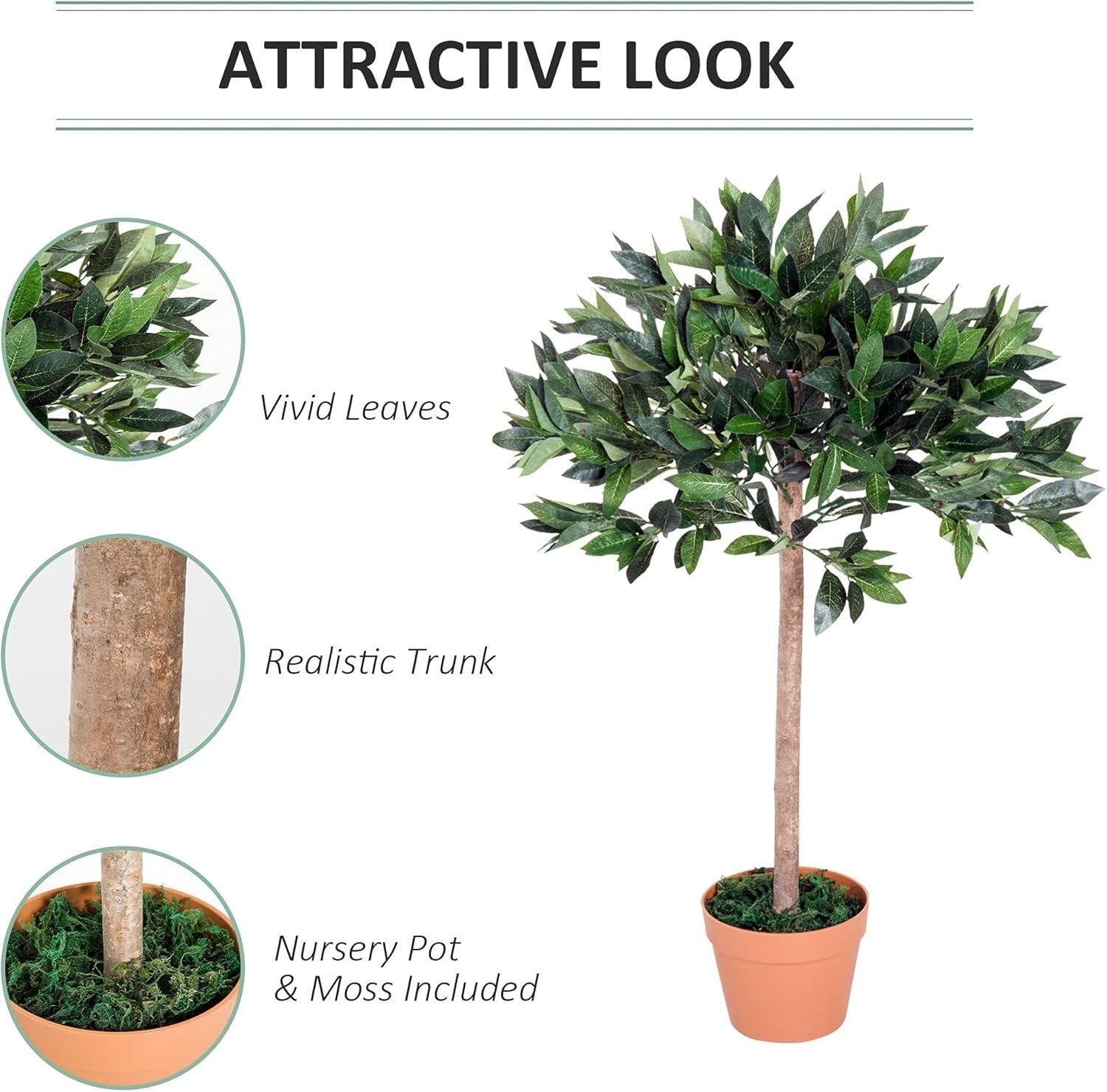 Set of 2 Artificial Olive Trees 90cm Faux Green Potted Plants Home Garden Decor