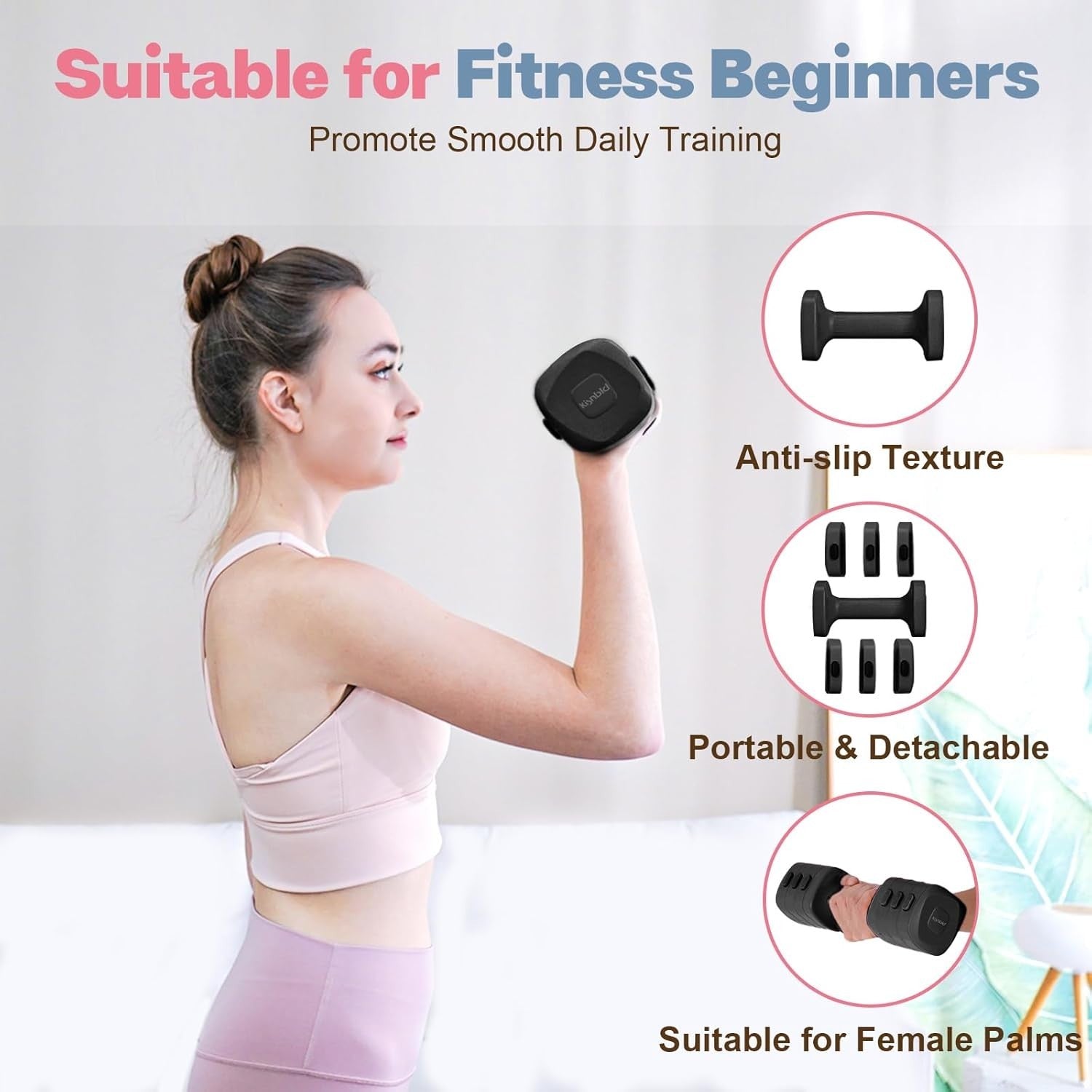 4-in-1 Fast Adjust Dumbbell Set 2–5.5LB Each Non-Slip Home Gym Weights