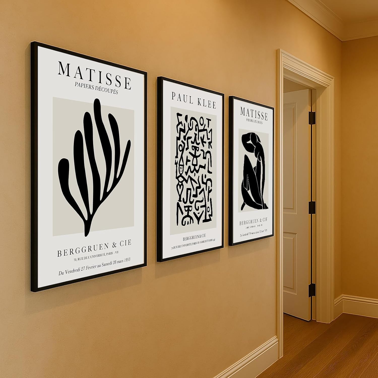 Beige Neutral Abstract Wall Art Set of 3 A4 Modern Minimalist Prints