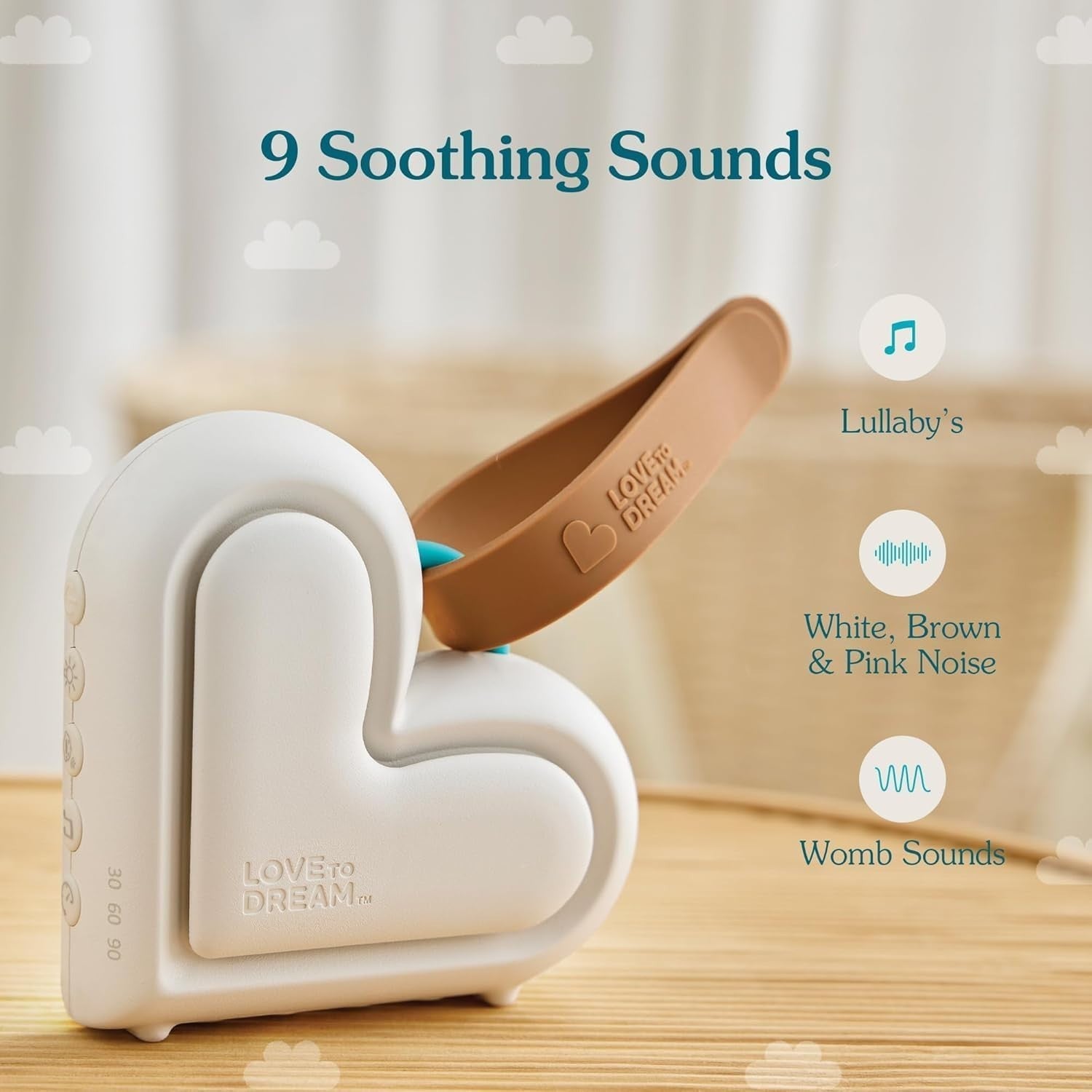 Portable Baby Sleep Machine – White Noise, Lullabies, Night Light, Travel Friend