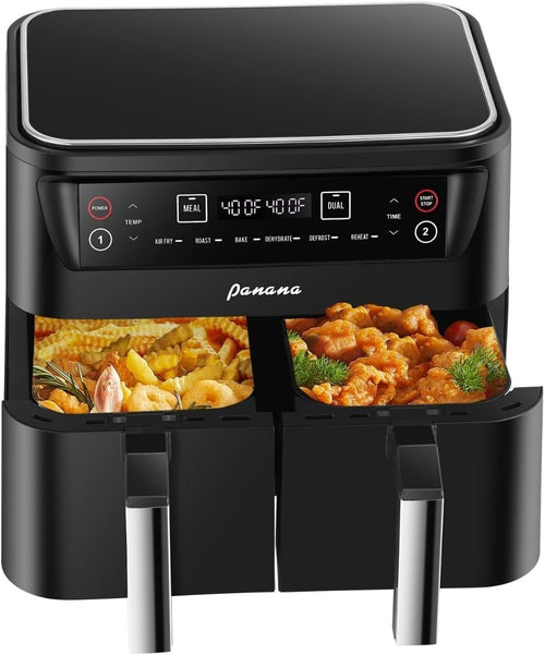 Dual Basket Air Fryer 8L 2460W Oil Free 6 Presets Sync Meal Mode