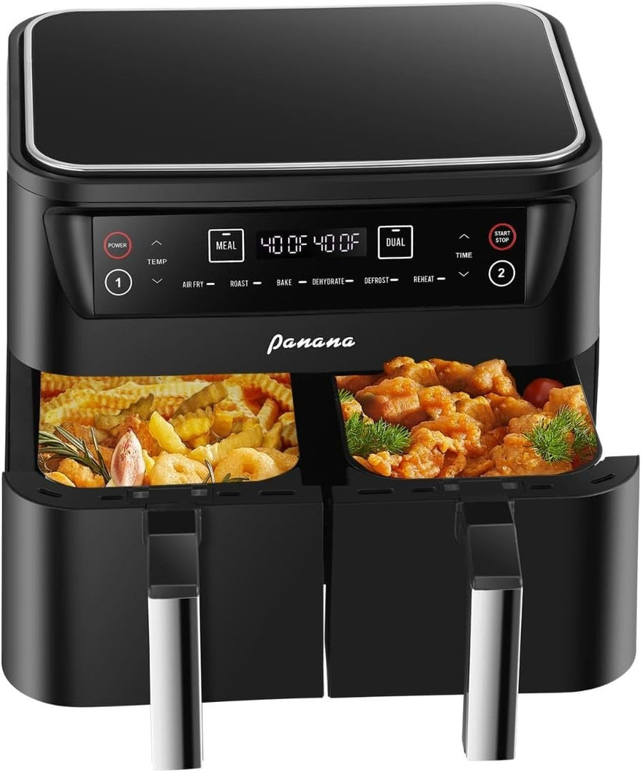 Dual Basket Air Fryer 8L 2460W Oil Free 6 Presets Sync Meal Mode