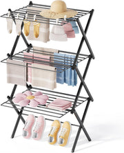 3 Tier Clothes Airer Foldable Drying Rack Space Saving Indoor Laundry