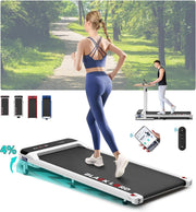Foldable 3.2HP Treadmill 9% Incline Under Desk Running Machine Home