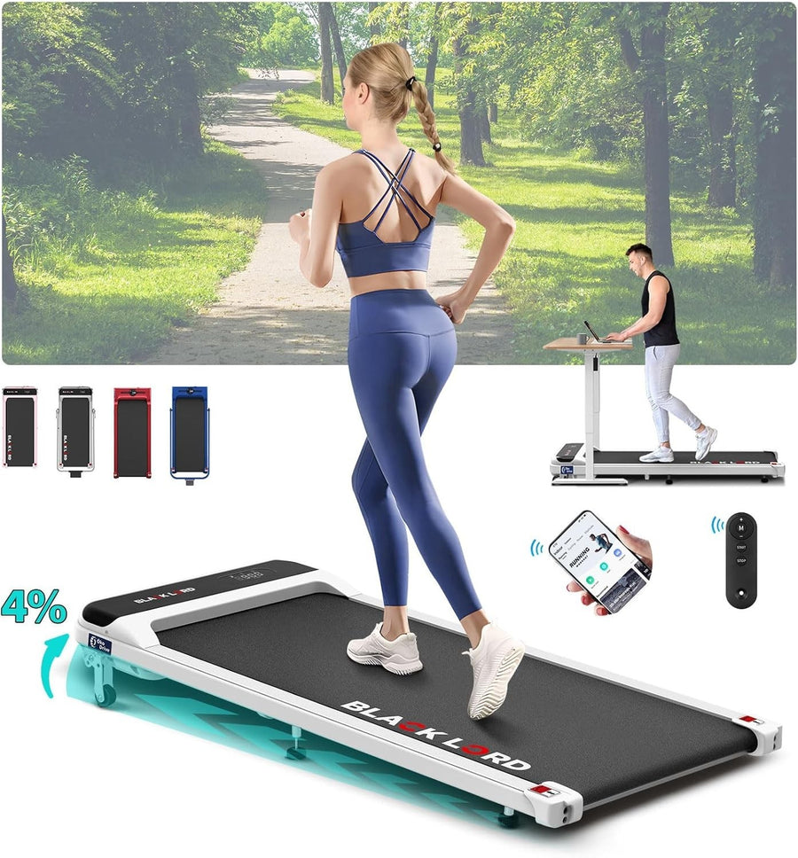 Foldable 3.2HP Treadmill 9% Incline Under Desk Running Machine Home