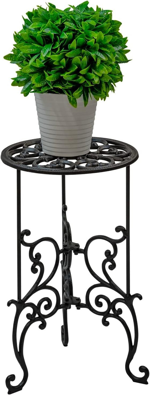 Heavy Duty Cast Iron Plant Stand Indoor Outdoor Flower Pot Display Table Black