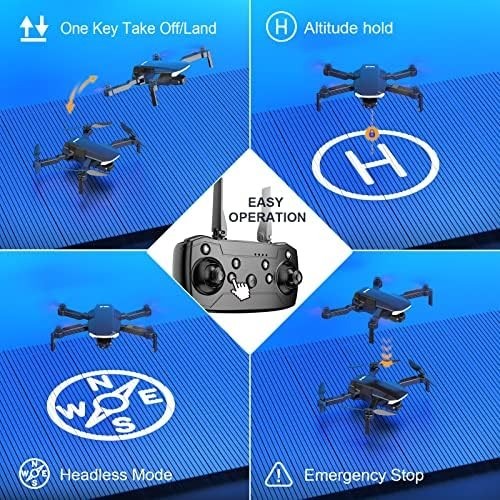 Foldable 1080P HD Camera Drone with Optical Flow & 2 Batteries for Adults