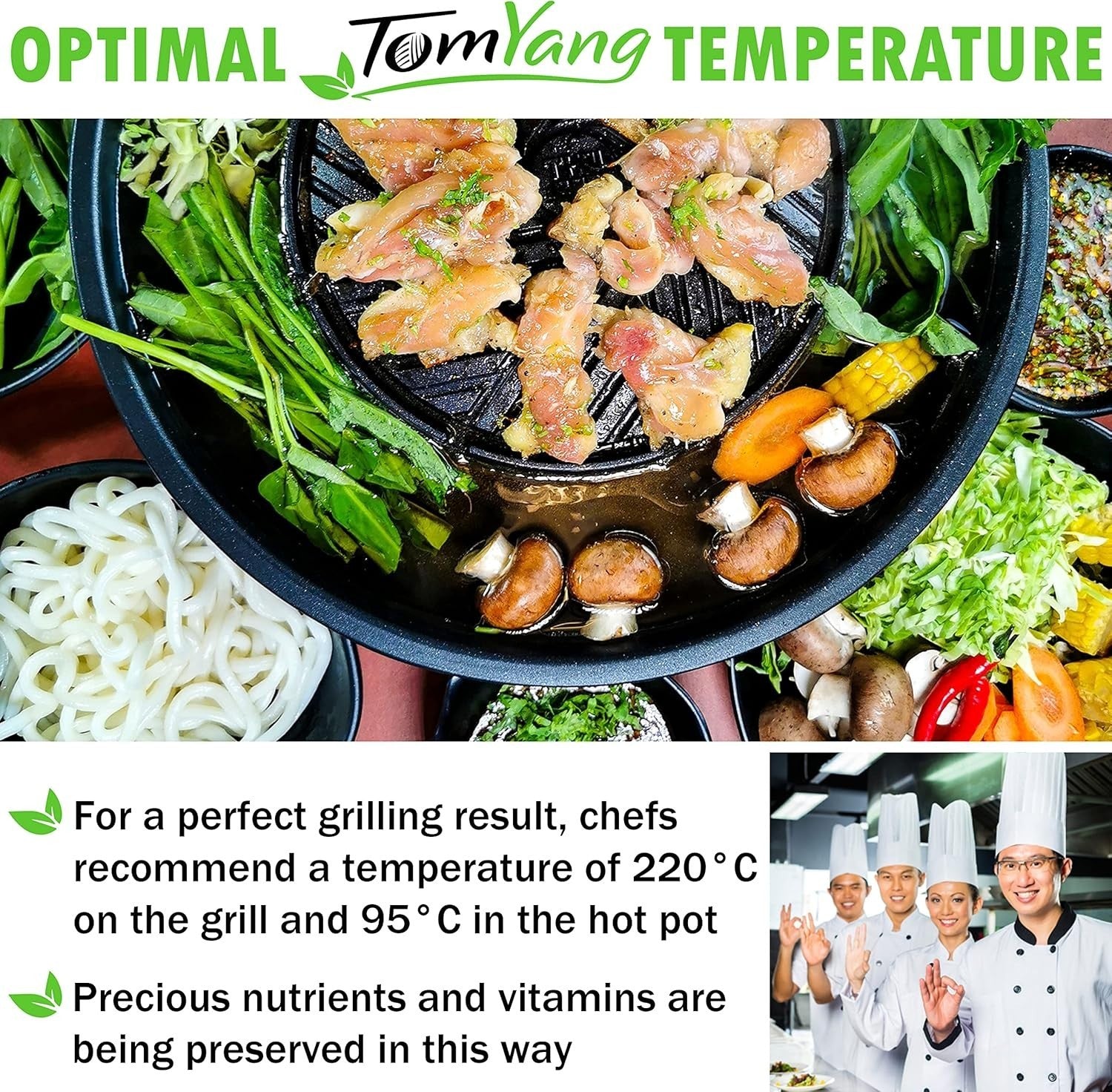 Electric Thai Hot Pot Grill 2-in-1 BBQ & Soup Cooker Non-Stick Removable Plate