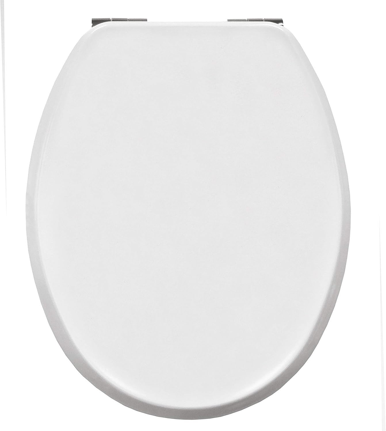 Memphis Soft Close Toilet Seat White Wooden Chrome Hinges Universal Fit