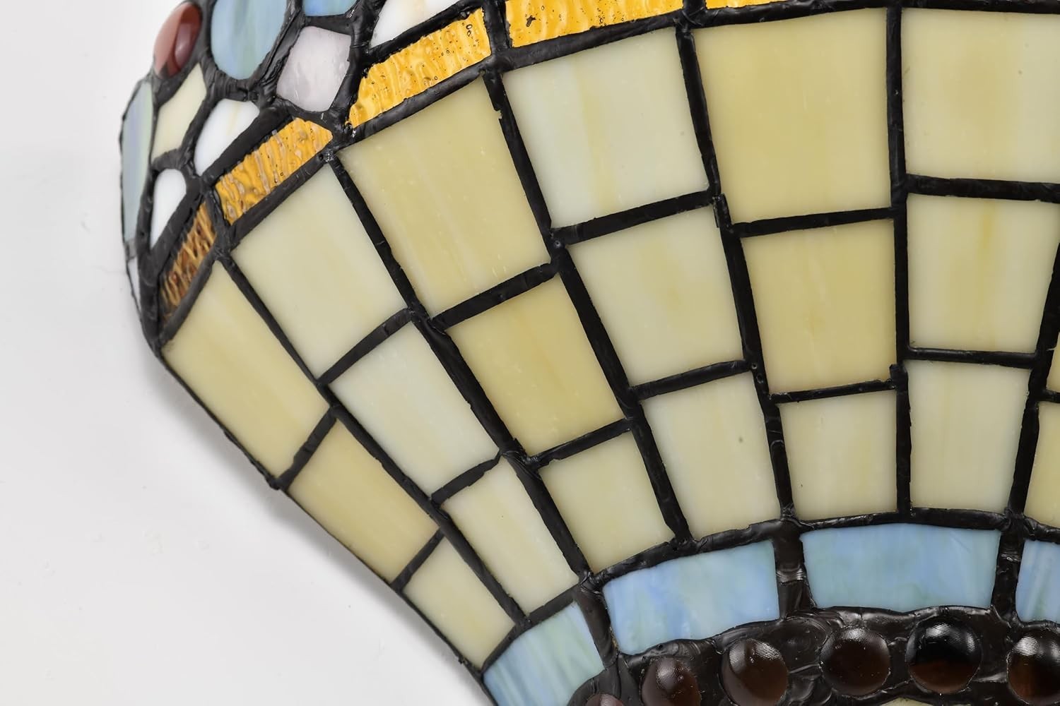 Tiffany Style Peacock Stained Glass Wall Light Vintage 12x7.5” Uplighter
