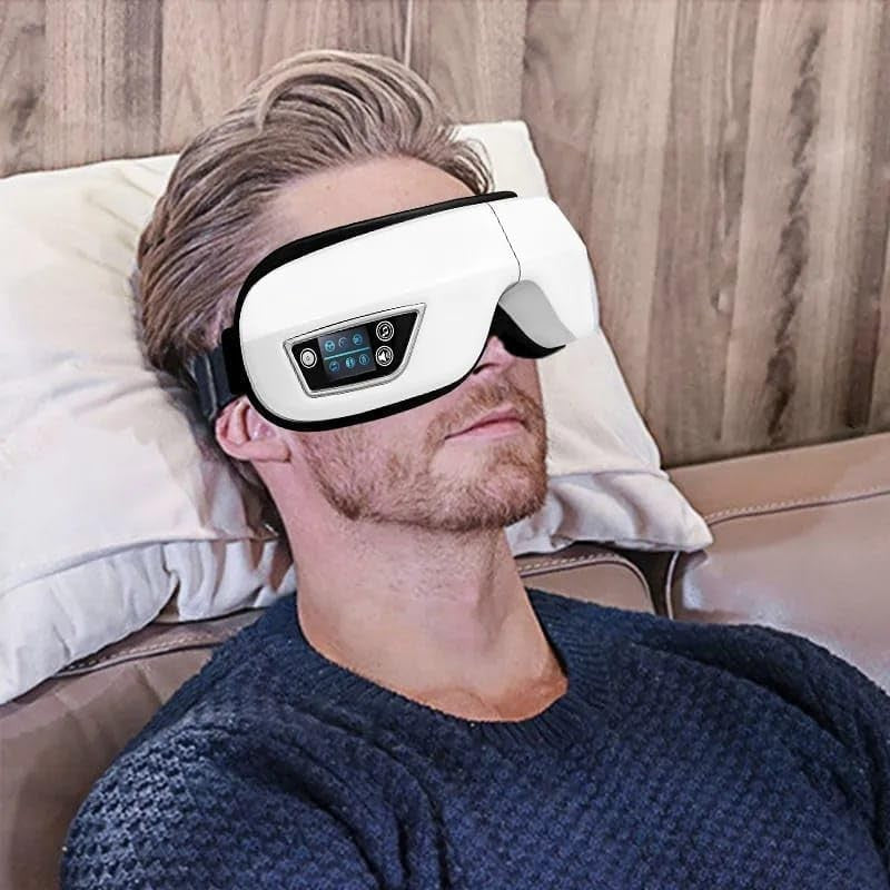Heated Eye Massager Airbag Vibration Bluetooth Migraine Relief