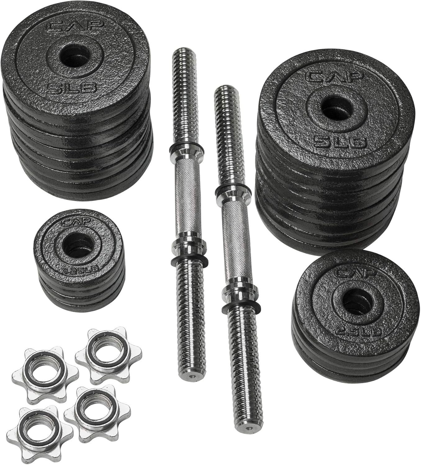 105LB Adjustable Dumbbells Pair Star Lock Cast Iron Home Gym Weights