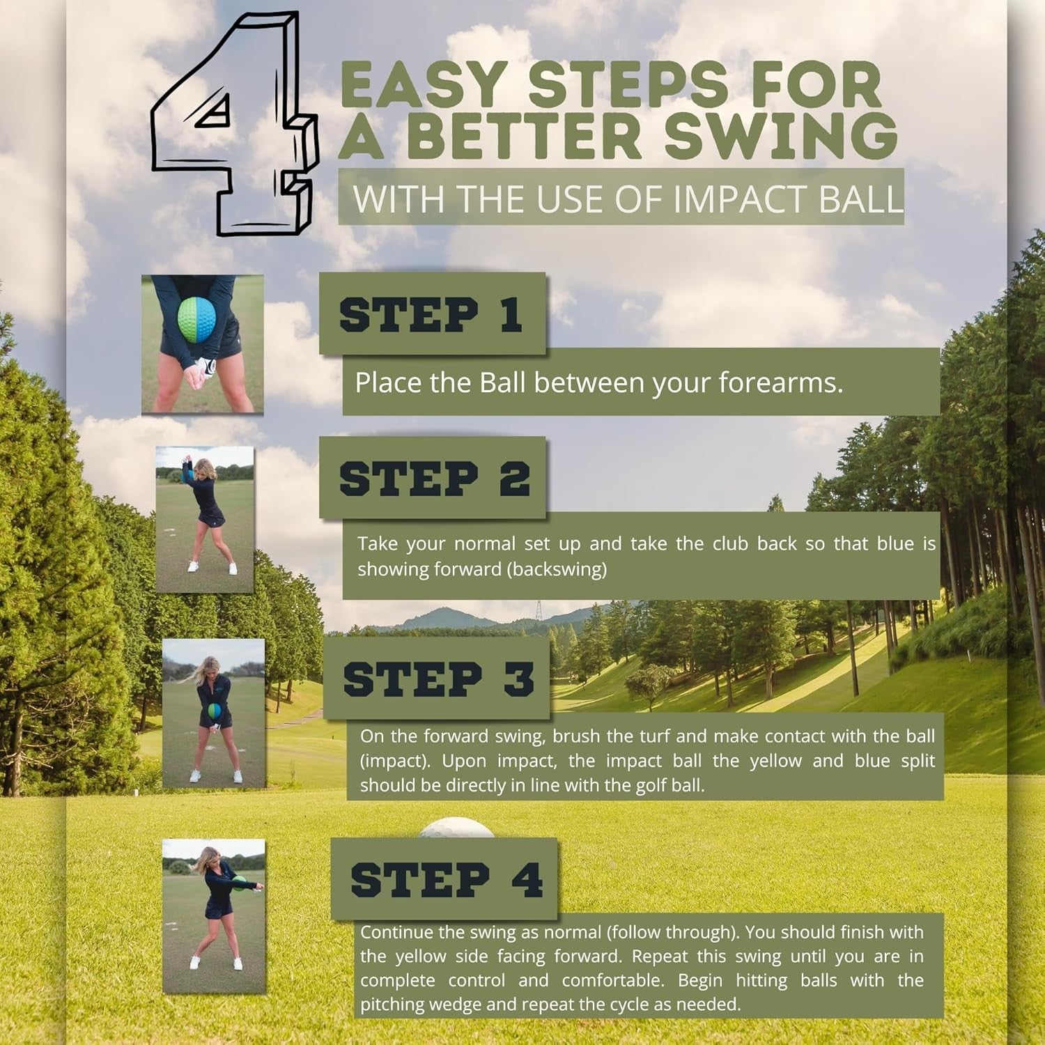 Golf Impact Ball Swing Trainer Aid Improve Contact