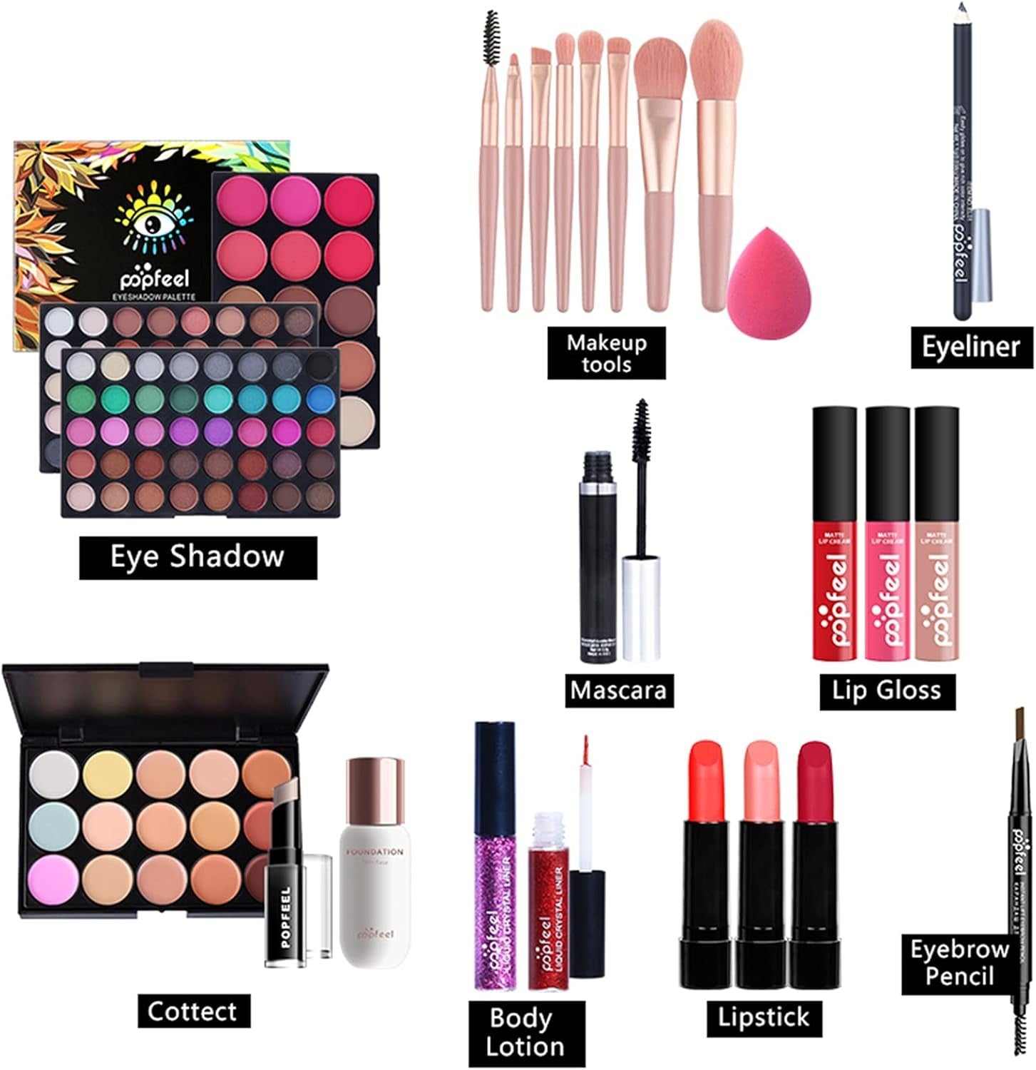 All In One Makeup Kit 26PCS Full Face Set Eyeshadow Lipstick