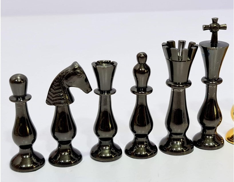Luxury 3.5" Brass Chess Pieces Set – Weighted Metal Chessmen for 10–16" Boards