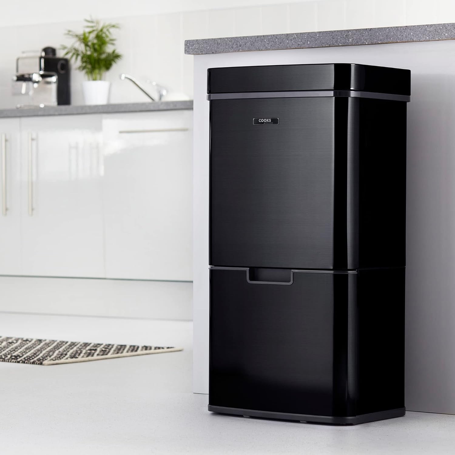 75L Dual Compartment Motion Sensor Kitchen Bin Stainless Steel