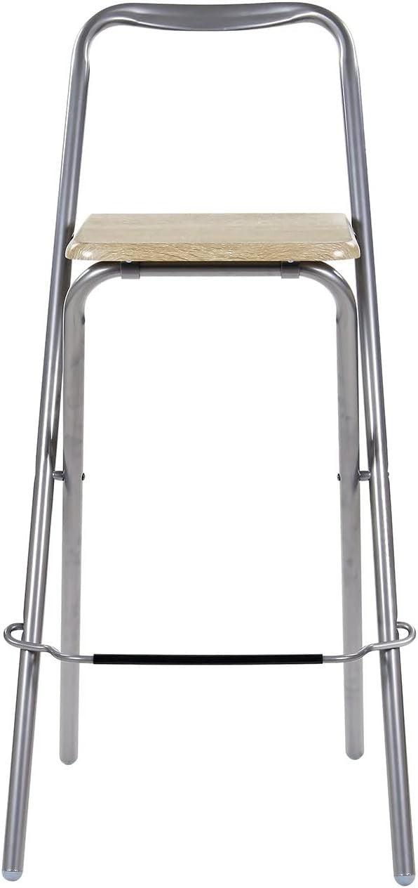 Folding Bar Stool Natural PVC Seat – Compact Kitchen & Home Chair