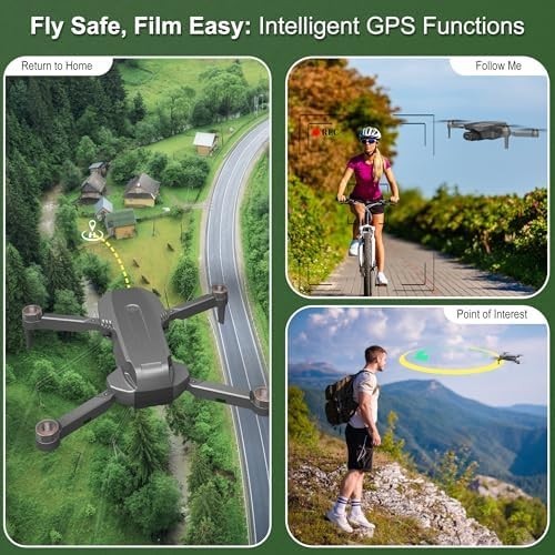 4K GPS Camera Drone Foldable Brushless Motor 50Min Flight Follow Me Quadcopter