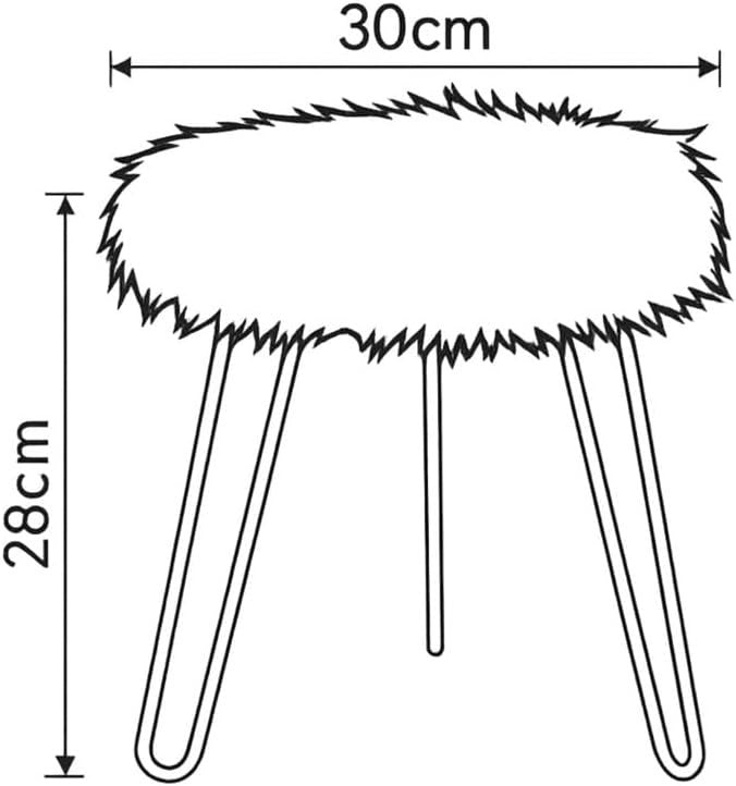 Pink Faux Fur Vanity Stool Round Gold Hairpin Legs Modern Accent Seat