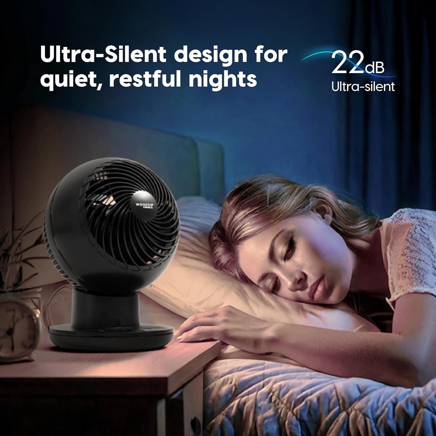 8Speed Quiet Desk Fan –Remote Control Oscillating Table Air Circulator 25m Range