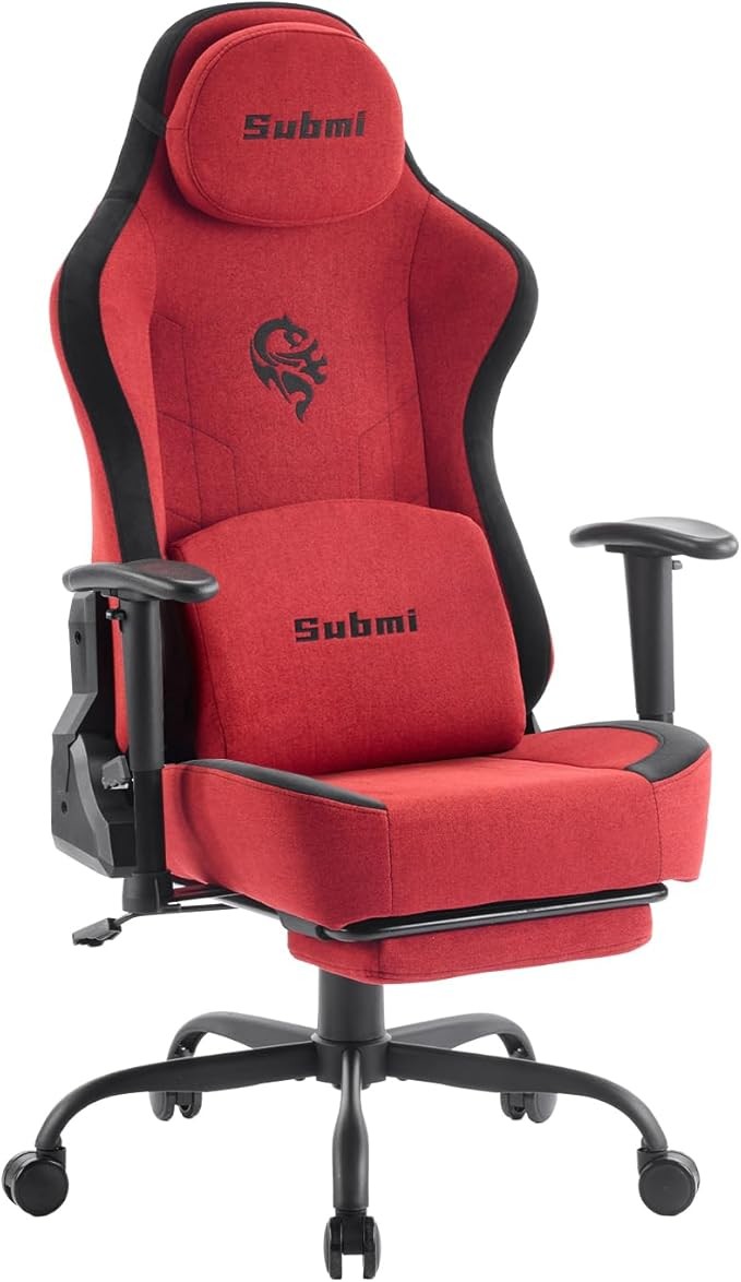 Ergonomic Red Gaming Chair High Back Recliner with Footrest