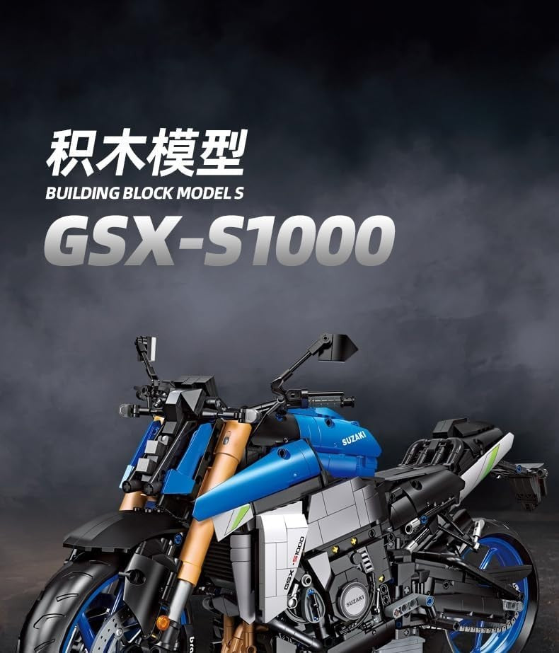 2046 PCS Technic Motorcycle Building Kit - Realistic Racing Superbike Model