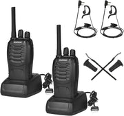 Long Range Walkie Talkies 16 Channel w Headset LED Torch 2 Pack