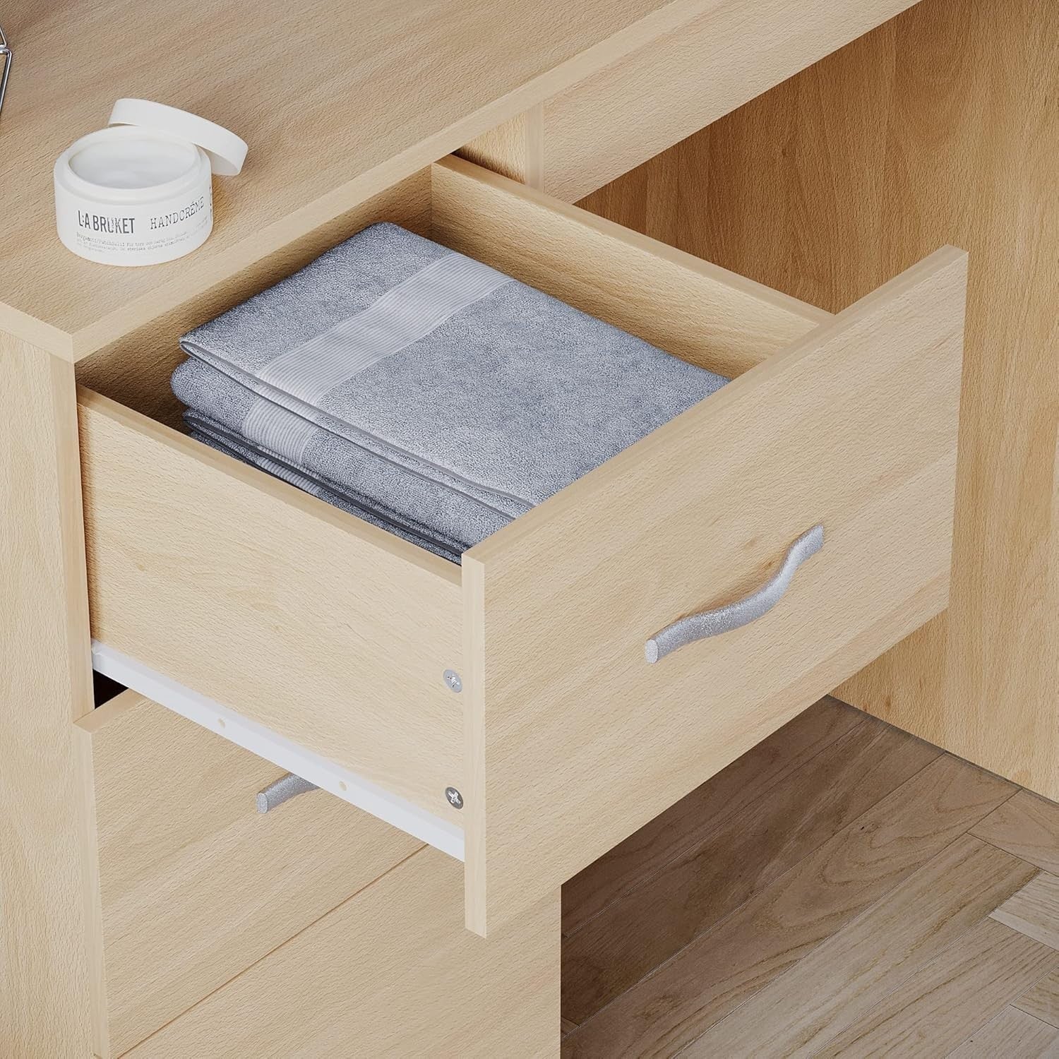 3-Drawer Dressing Table Vanity Desk Makeup Station Storage Chest Bedroom