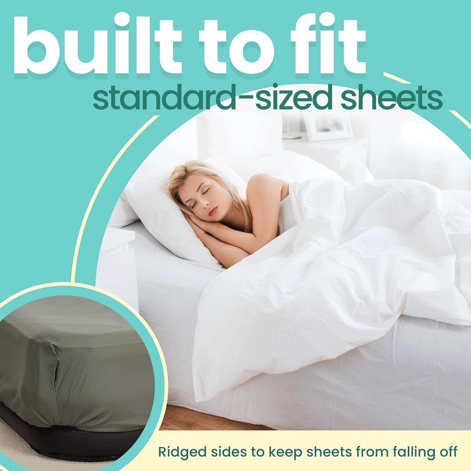 Double-High Twin Air Mattress with Built-in Pump & Flocked Top