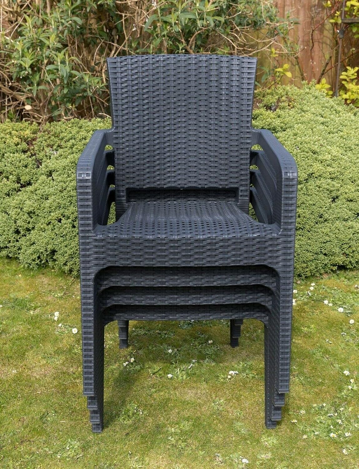 4 Seat Rattan Garden Patio Set Outdoor Dining Table Chairs Weatherproof