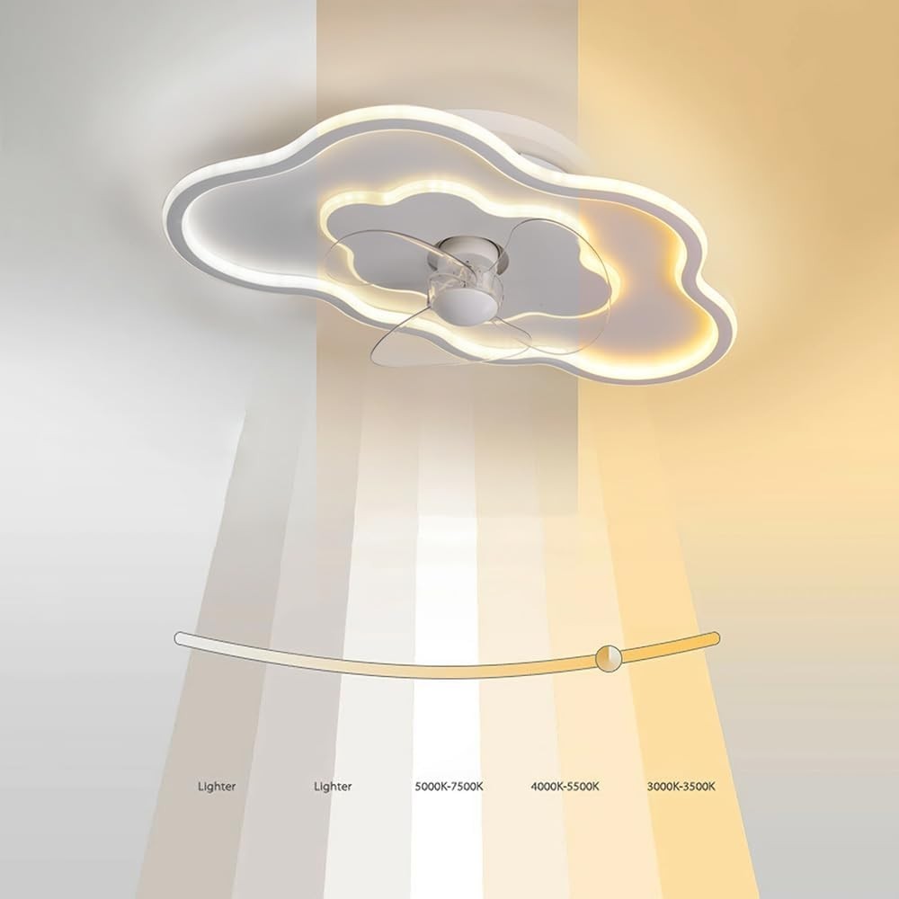 Warmiehomy 40CM Ceiling Fan with LED Light, 6-Speed, Reversible Motor, Remote