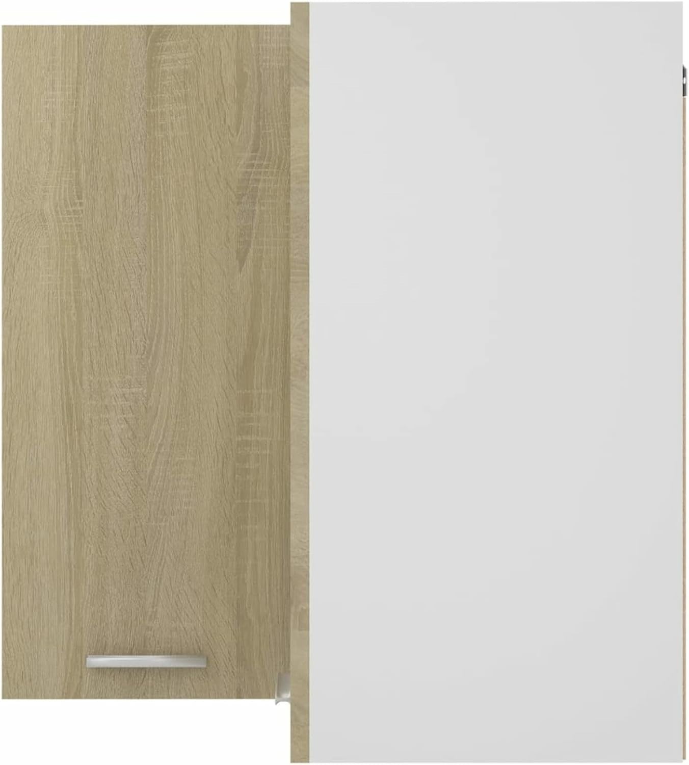 Corner Wall Cabinet Kitchen Storage Unit with Doors & Shelves 57x57x60cm